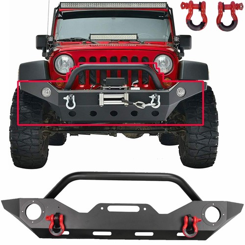 Front Bumper For 20182024 Jeep Wrangler JL w/2*DRings Shackles+Winch