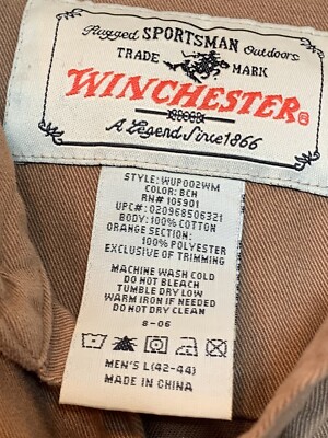 Winchester Hunting/Shooting Shirt Men Large (42-44) Brown,Orange