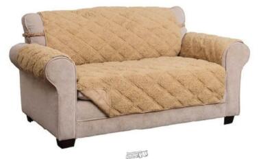 Hudson-Sherpa Slipcover Loveseat Super Soft Sherpa TOAST