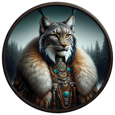 Lynx Spirit Animal Decal - Native American Totem Decal - 5'' Inch