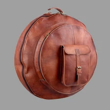 Leather Cymbal Bag Leather Backpack Cymbal Carrying Case Rucksack Vintage Bag