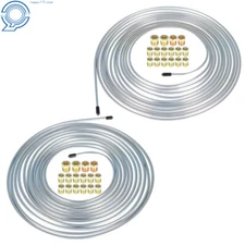 25 Ft. of 3/16 and 1/4 Zinc-Coated Brake Line Tubing Kit w/32 Fittings