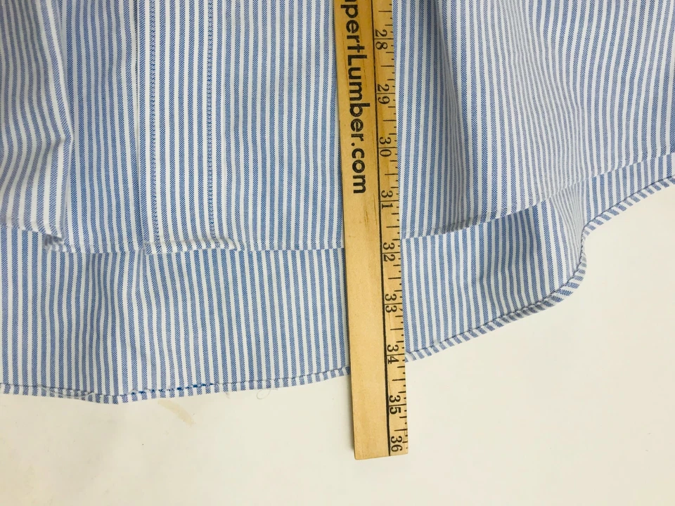 Camisa Chaps Talla 16-16.5 34/35 Azul Rayas Clásica Abotonada Manga Larga Foto 4 de 4