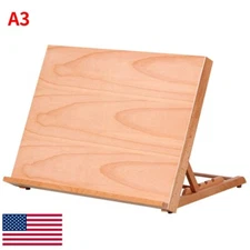 US A3 Adjustable Wooden Tabletop Desk Art Craft Easel Drawing Board Book Stand