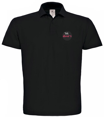 The Dors Rock Music  Bestickte Schwarze Polo Poloshirt Premium-Qualität- 288-SW