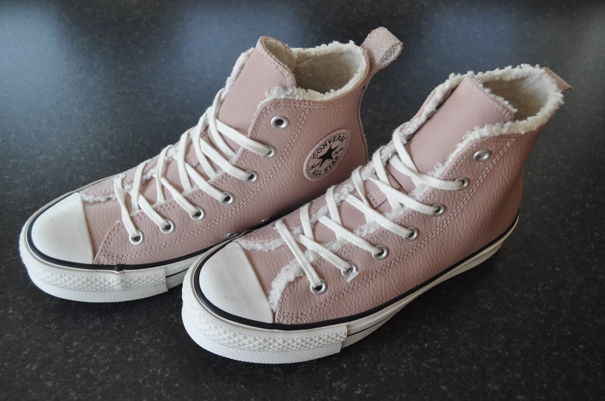 Converse Pale Pink All Star Hi Eva Lift Junior Trainers Size UK 3 RRP 60.00