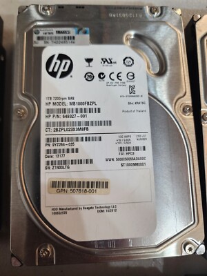 HP  1 TB SAS Internal 7200 RPM 3.5'' (MB1000FBZPL) Hard Drive HDD 1T
