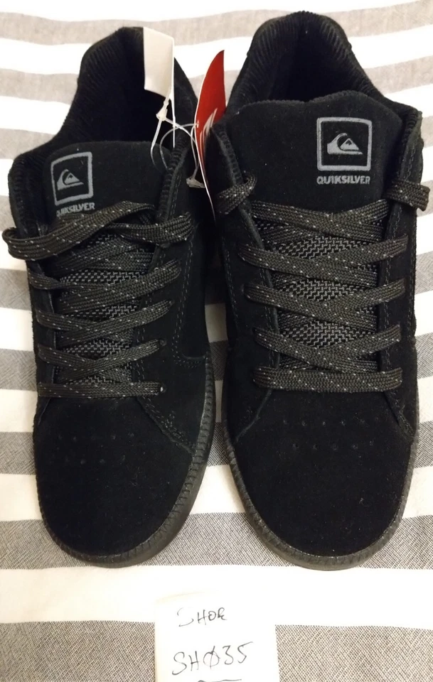 Quiksilver UK 5 Negro Niños Gamuza Cuero Tenis Surf Entrenadores SH035 BNWB Foto 2 de 4