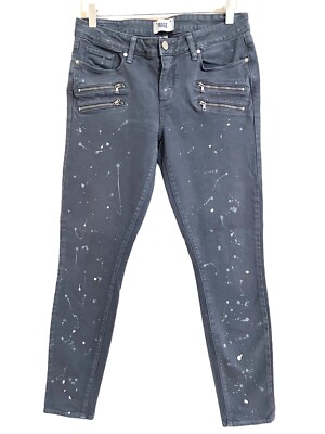 Paige Denim Edgemont Mid Rise Ultra Skinny Matisse Paint Splatter Jeans SZ 31