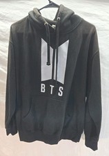 BTS Korean K-Pop Group Logo Women  s Size Large Black Sweatshirt Hoodie