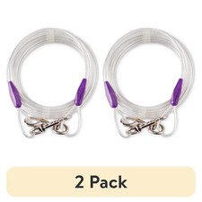 Reflective Vinyl Dog Tie Out Cable Medium 25 Feet 2 Pack