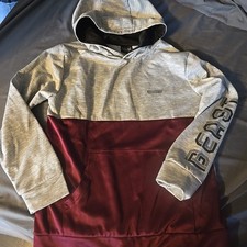Hind  MaroonGray Beast Athletic Pullover Hoodie Yth Large 12 Front Pocket LinedJ