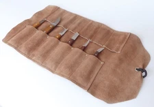 6 Chip / Carving Implements, 3 Pfeil in Leather Tool Roll
