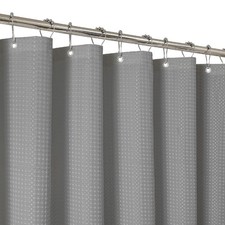 2-in-1 Waterproof Fabric Shower Curtain - No Separate Liner Needed, Hotel-Sty...