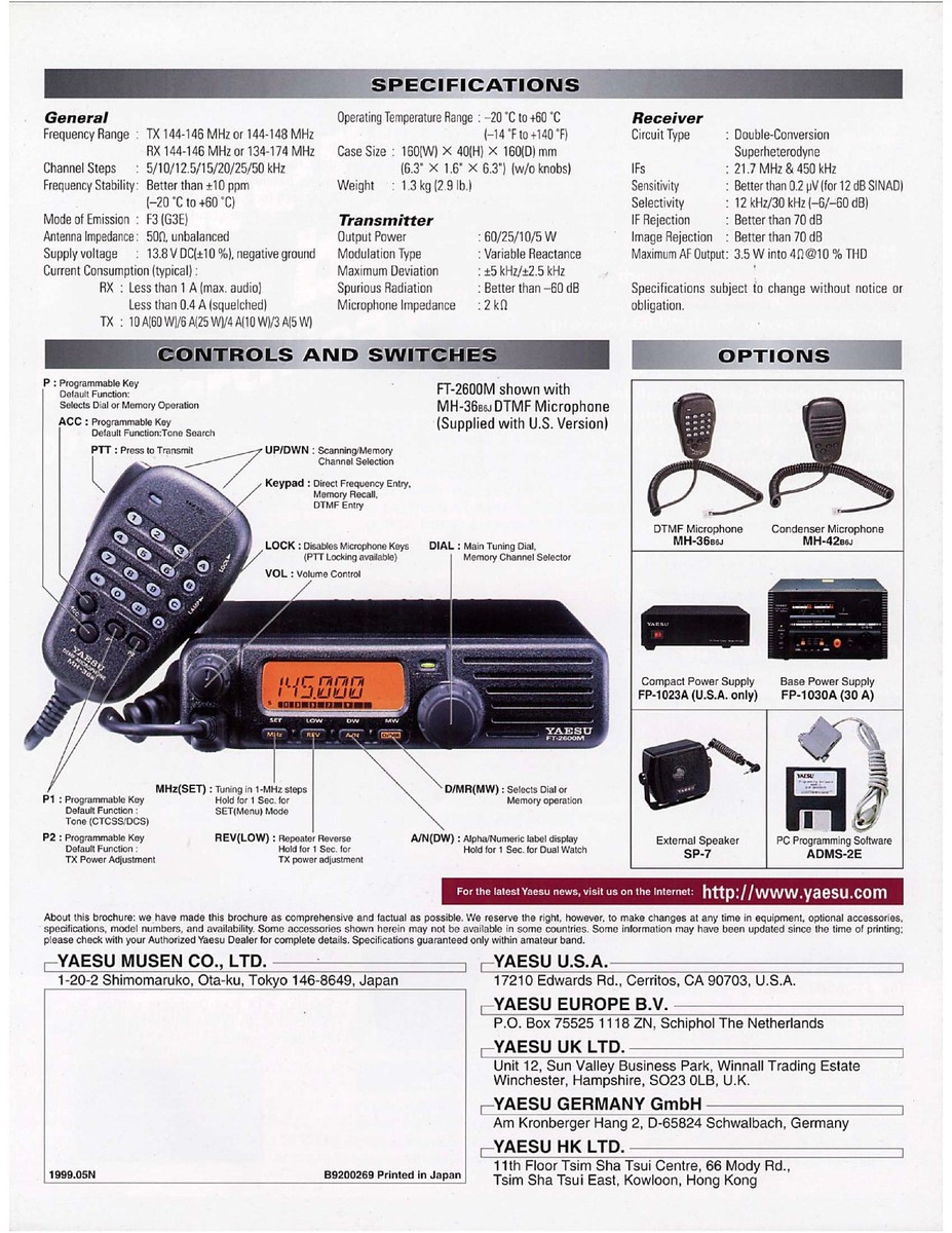 Yaesu Ft-2600m 2m Mobile Ham Radio Transceiver for sale online | eBay