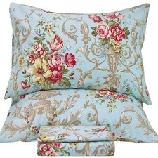 Floral Queen Size Sheet Sets - Luxury Peony Flower Print Pattern Egyptian Cot...