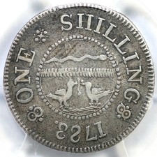1783 W-1785 R-4+ PCGS VF 35 Short Worm John Chalmers Shilling
