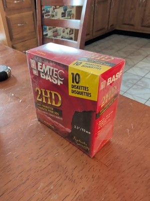 BASF 2HD Floppy Disks DOS Formatted Sealed Box of 10 High Density 3.5''