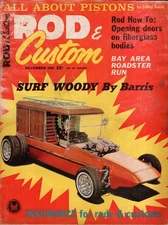 Rod & Custom November 1964 – Surf Woody by Barris / All About Pistons / Bay Area