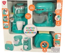 Play Go First Kitchen Appliance Trio Playset Coffee K-Cup, Mixer  Toaster Teal