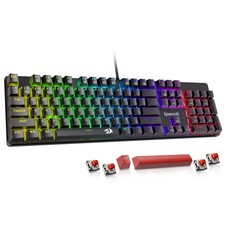 Mechanical Gaming Keyboard Wired, 11 Programmable Backlit Modes, Hot-Swappable