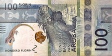 Aruba 100 Florin, 2019 Good Condition Circulated Banknote