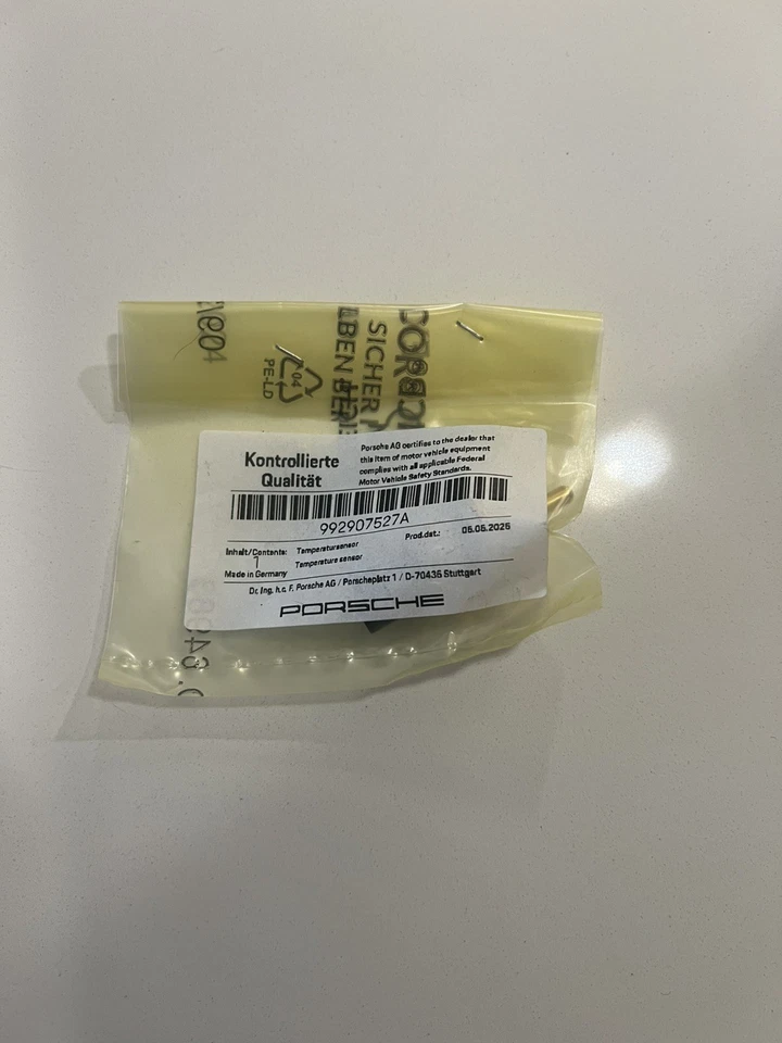 Sensor de temperatura de aceite diferencial original Porsche 911 2022-2024 pieza #992907527 Foto 2 de 3