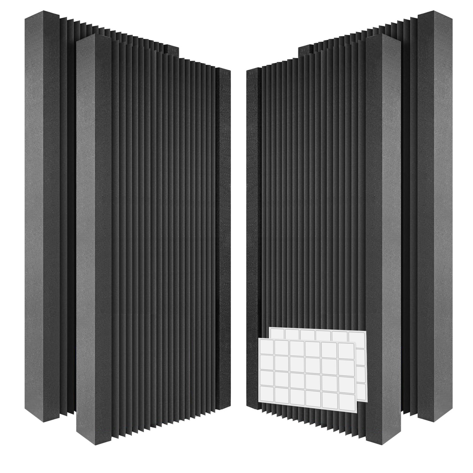 Acoustic Panels 4 Pack 48×24" Soundproof Foam Panels w/ Self-Adhesive for Home