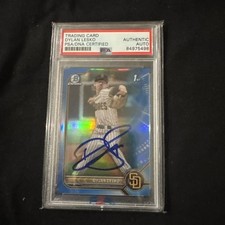 Dylan Lesko 2022 Bowman CHROME SAPPHIRE Auto  Padres Rays PSA DNA CERT