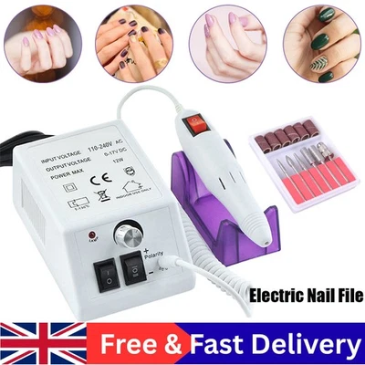 Professional Electric Nail Art File Drill Machine Manicure Pedicure False Set UK