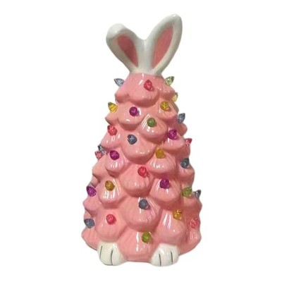 Osterhase Baumschmuck, beleuchteter Osterhasenbaum mit bunter Lampe9585