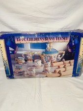Mercuries Vintage Children's 15 Piece Bunny Tea Set. In Original Box. Complete