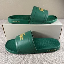 Lacoste Fraisier Slides Croc Logo Men's Size 8 Sandals Alligator Crocodile Pool