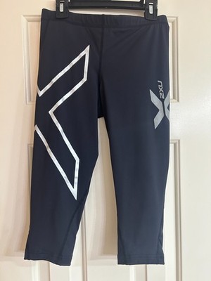 2XU Compression 3/4 Tights Women's  SMALL  BLACK/BLK  WA1943b   NEW