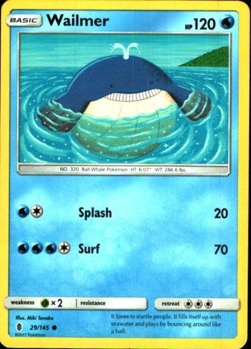 Wailmer 29/145 C Guardians Rising Pokemon LP