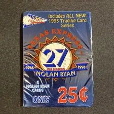 1993 Pacific Nolan Ryan 5 Cards Sealed Pack 25¢ Unopened Rangers “Texas Express”