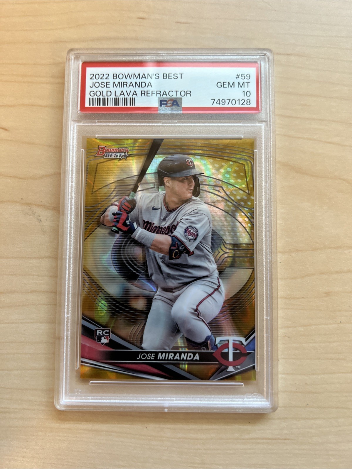 2022 Bowman's Best - Jose Miranda #59 Gold Lava Refractor /75 (RC)