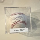 Trevor Story Boston Red Sox Autographed Baseball on MLB ball in Display Case