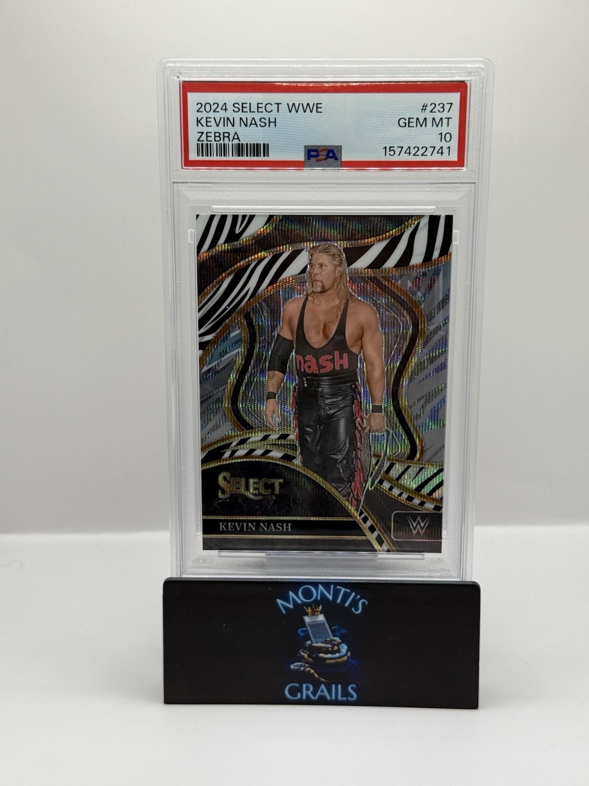 2024 Panini Select WWE - Kevin Nash Zebra Print #237 Case Hit SSP PSA 10 Pop 1 view 1