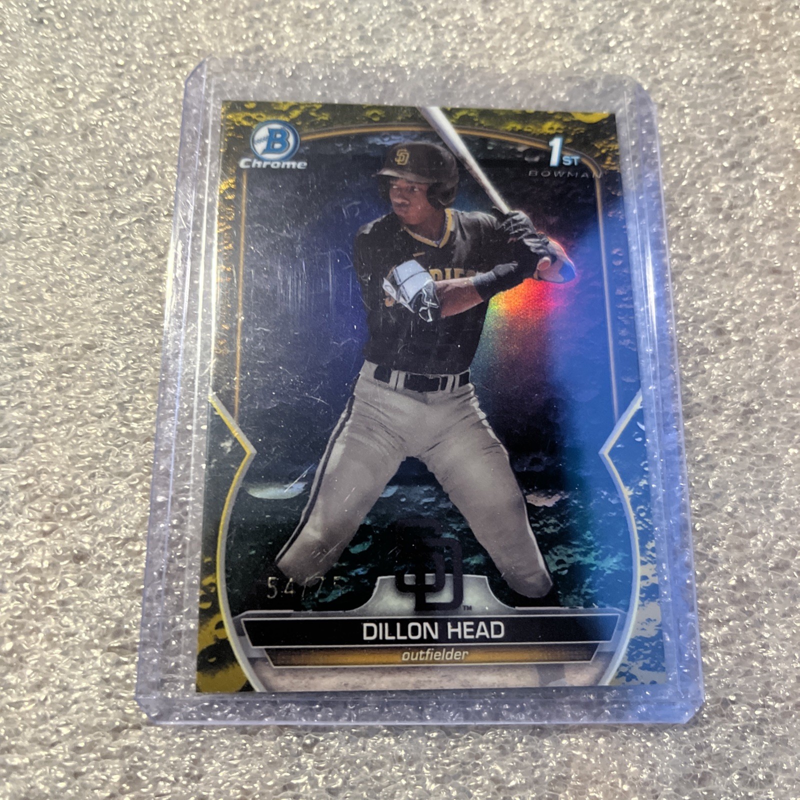 2023 Bowman Draft - Chrome Dillon Head #BDC-7 Yellow Lunar Refractor /75 (RC)
