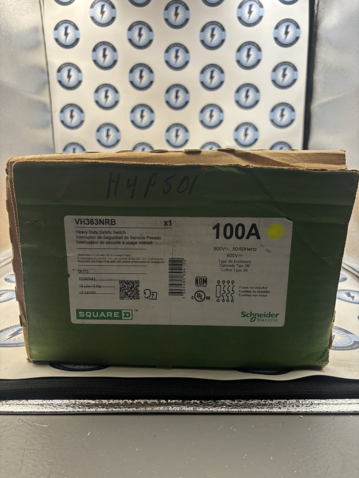 NEW Square D VH363RB 4 W 600 V 100 A Fusible Disconnect NEMA 3R Outdoor