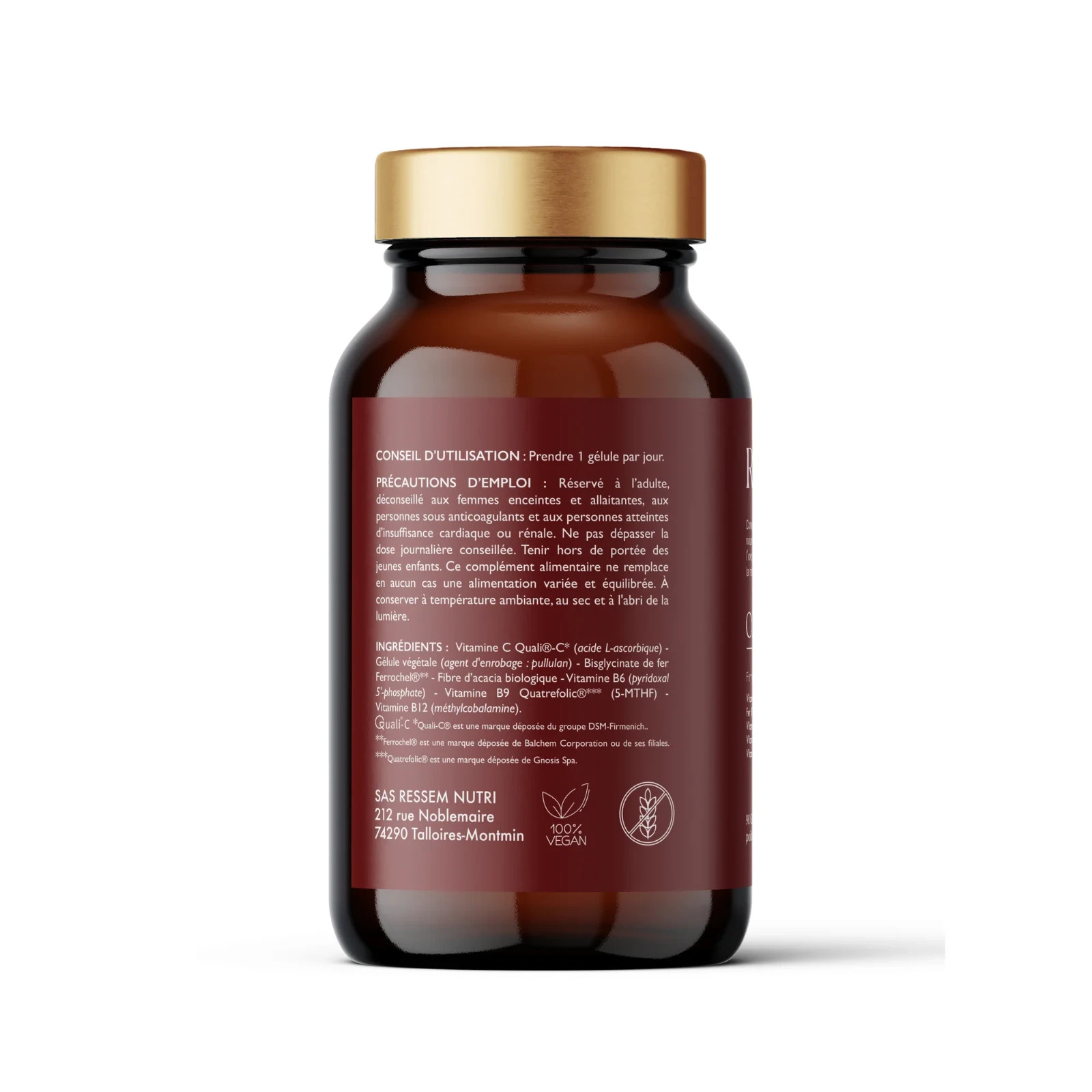 Complexe Fer + Vitamines RESSEM OXYGÈNE-MOI : l'excellence végétale - 2