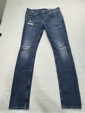 All Saints Men’s 33 Jeans Cigarette Slim Cotton Designer Button Fly