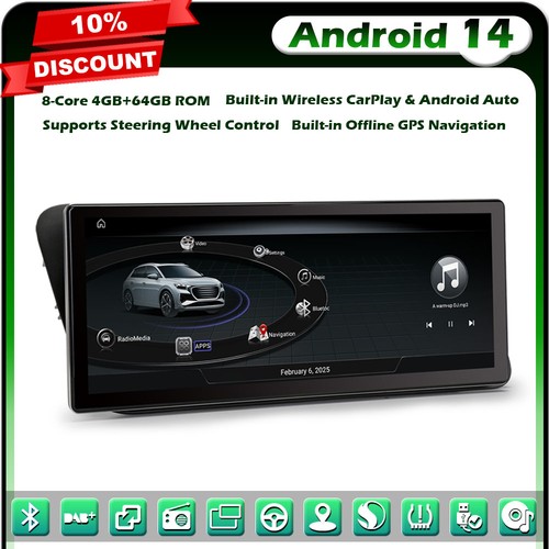 10.25" Qualcomm 64GO Android 14 Autoradio GPS CarPlay DAB+BT Canbus pour Audi Q5 - Imagen 22 de 22