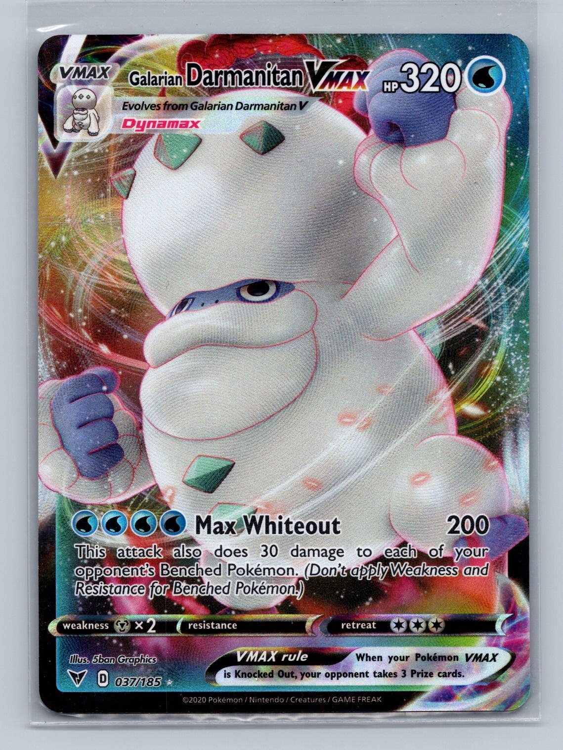 Pokemon Galarian Darmanitan VMAX 2020 Darkness Ablaze Pokemon 037/185