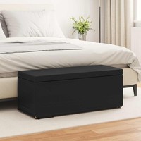Hocker Schwarz 101 X 41 X 40 Cm Kunstleder Und Engineering Holz