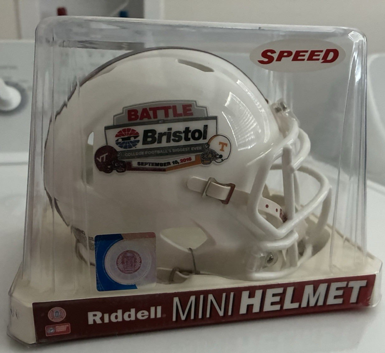 NEW - Virginia Tech vs Tennessee 2016 Battle At Bristol Speed Mini Helmet