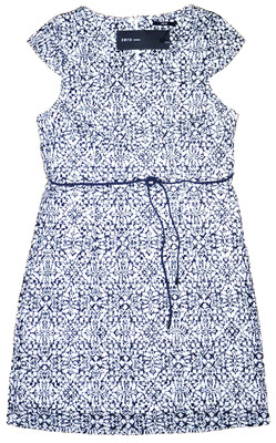 ZERO Kleid Gr.44 dunkel blau creme weiß Spitze Kurzarm Set ++Neu++