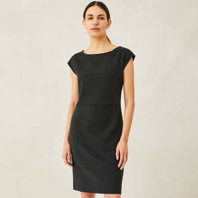 Eileen Fisher Dresses | Eileen Fisher Wool Dress Sz S Sheath Boat Neck Quiet Luxury Capsule Sustainable | Color: Black | Size: S | Isavvi's Closet
