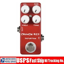 MOSKY CRUNCH RED Distortion Guitar Effect Pedal Full Metal Shell True Bypass